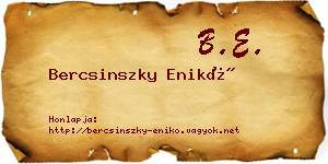 Bercsinszky Enikő névjegykártya